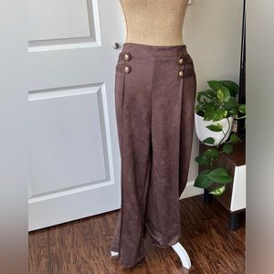 Brown Plus size Velvet Pants